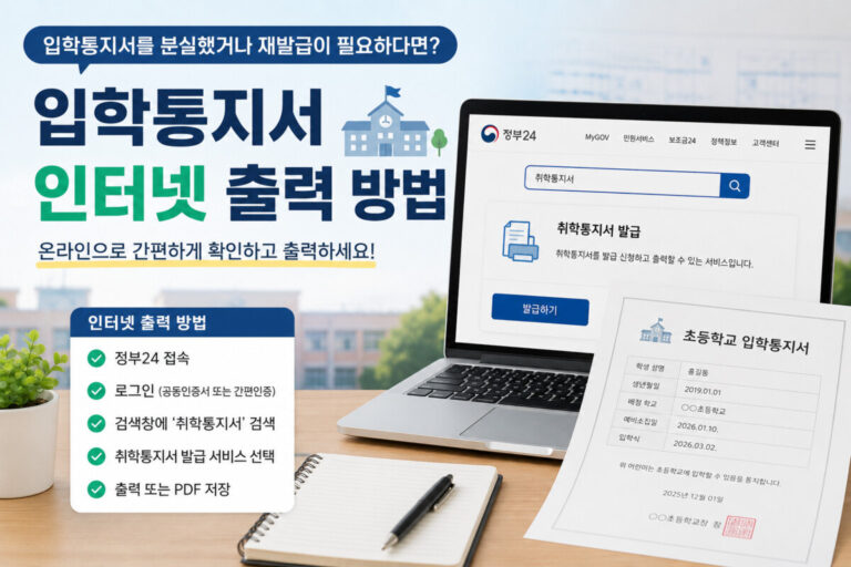 입학통지서 재발급
