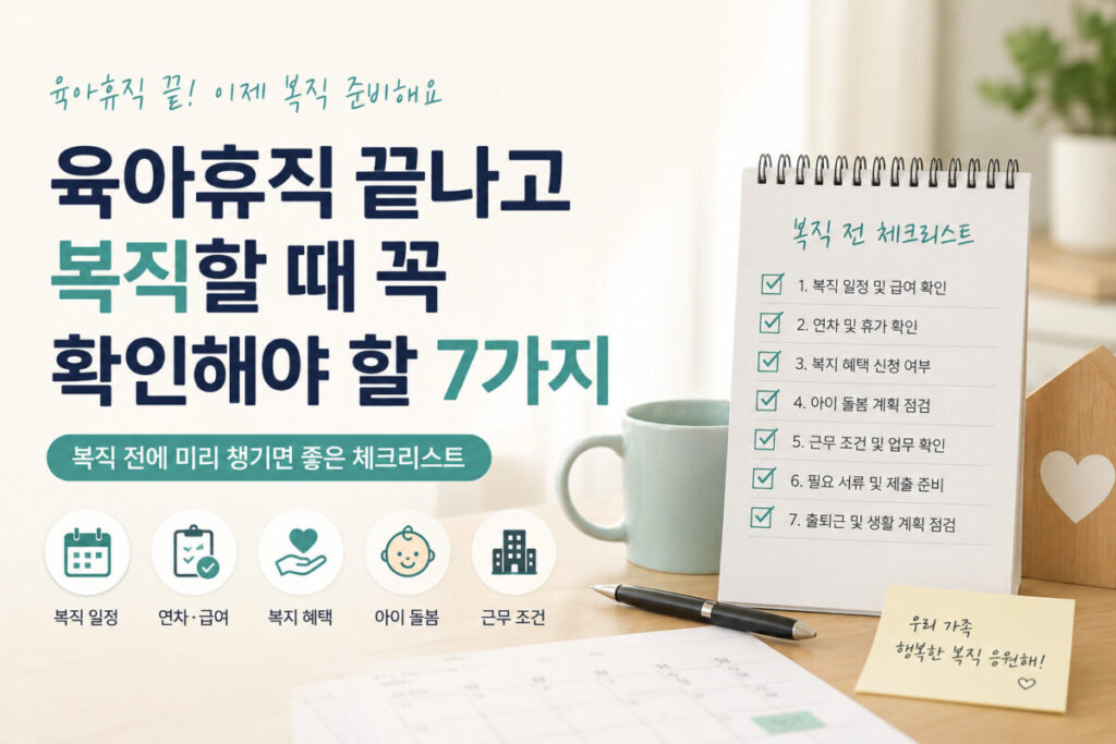 육아휴직 복직전 확인사항